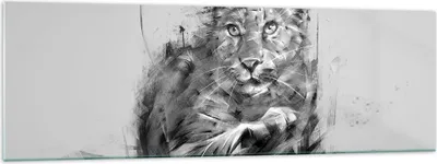 Produktbild von Bilder auf glas - Tier Abstraktion - 160x50cm - Glasbilder - Wandbilder - Kunstdruck - zum Aufhängen bereit - Wanddekoration aus Glas - Glas Bilder - Wandbild auf Glas - Einteilig - GAB160x50-3850