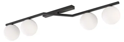 Image de Suspension NATON noir et blanc, 4xE14x15W, métal, dimensions : 20x100x32 cm, IP20, Emibig