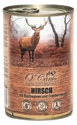 Obrázok produktu pre Konzerva pre psov O'CANIS - mokrá strava - jeleň s pohánkou - 400 g.