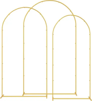 Produktbild von vidaXL Hochzeitsbogen 3 pcs Gold Stahl