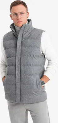 Obrázek produktu pro Ombre Clothing Pánská vesta Sible šedá S/M