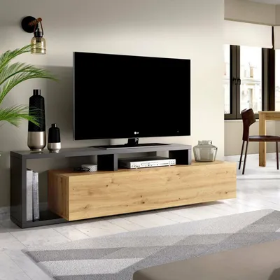 Imagen del producto de Argon - Mueble para TV, 165x40x47h cm Roble Marrón, Modulable