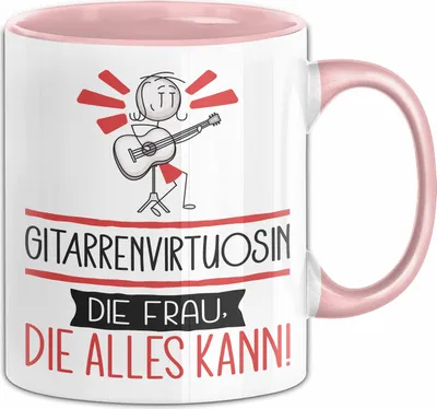 Produktbild von Gitarrenvirtuosin Geschenk Tasse Becher Die Frau Die Allen Kann Geschenkidee für eine Gitarrenvirtuosin Lustig (Rosa)