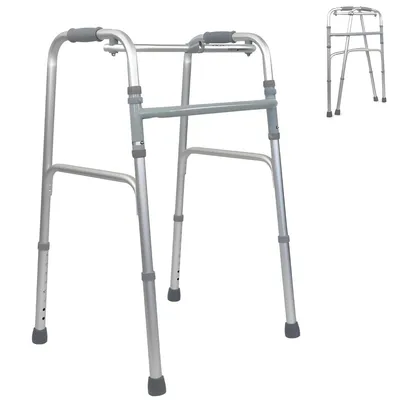 Produktbild von Mobiclinic Columna Gehgestell Gehhilfe Rollator Stabil klappbar 4 Gummifüße Aus Aluminium höhenverstellbar Leichtgewicht Silber