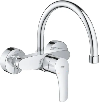 Immagine prodotto di GROHE Eurosmart Mitigeur monocommandé pour évier, saillie 244mm, montage mural, orientable, 32482003, 32482003