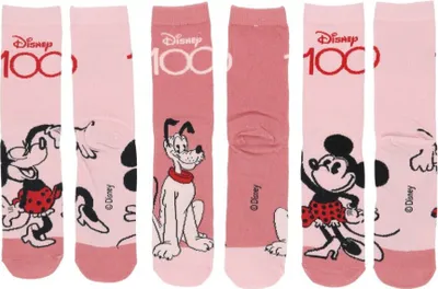 Immagine prodotto di Set di 3 calzini Disney Minnie Mouse - Simpatico design rosa per piccoli fan 35/38 cm