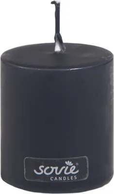 Produktbild von Sovie CANDLES Stumpenkerze in Schwarz Ø 50 mm x H 60 mm, Brenndauer ca. 16 Std., 1 Stück