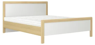 Obrázek produktu pro Moderní bílá manželská postel Postele do ložnice Kvalitní dřevěný rám