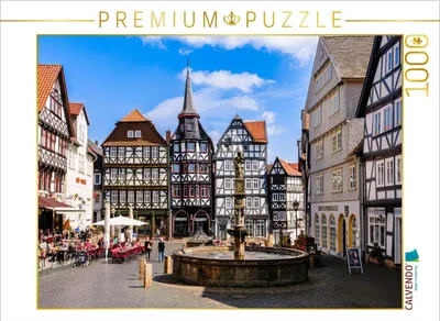 Produktbild von CALVENDO Puzzle Marktplatz mit Rolandsbrunnen | 1000 Teile Lege-Größe 64x48cm Foto-Puzzle für glückliche Stunden