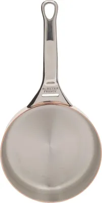 A top-down view of a sauteuse pan.