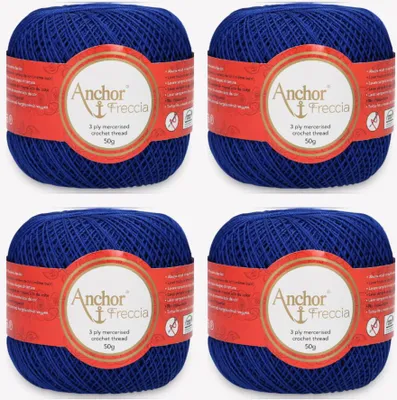 Productafbeelding van 4 bollen Anchor Freccia 12 – Fijn katoengaren voor delicate haakwerkprojecten (Kleur 00134)