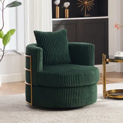 Produktbild von STILVORA Drehsessel mit 360° Drehfunktion und Stauraum, Sessel aus Cord mit gepolsterten Armlehnen, Freizeitstuhl mit Schaumstoffpolsterung