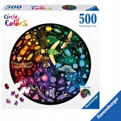 Produktbild von Ravensburger Rundpuzzle 500 Teile Farbtal Insektenmotiv