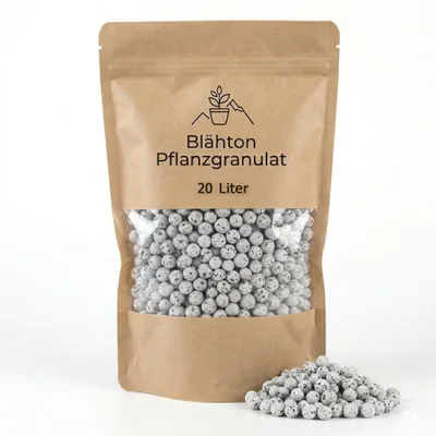 Imagen del producto de Granulado de leca de color blanco, de 20 litros, para plantas de interior