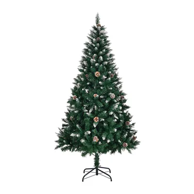 Produktbild von Weihnachtsbaum mit Tannenzapfen 900 Zweigspitzen und Stabilem Metallständer künstlichen Weihnachten Tannenbaum 6 FT Grün