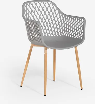 Immagine prodotto di Sedia da cucina di design moderno in polipropilene con braccioli Vetra - grigio