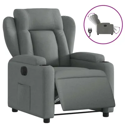 Immagine prodotto di vidaXL Poltrona relax elettrica in tessuto grigio scuro