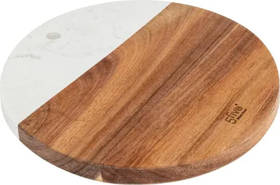 Obrázek produktu pro Dřevěný kulatý podnos HARMONY s mramorem, Ø 20 cm