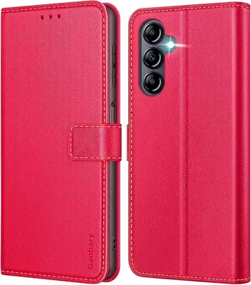 Produktbild von Samsung Galaxy A14 Handyhülle - Premium Leder Klapphülle Rot