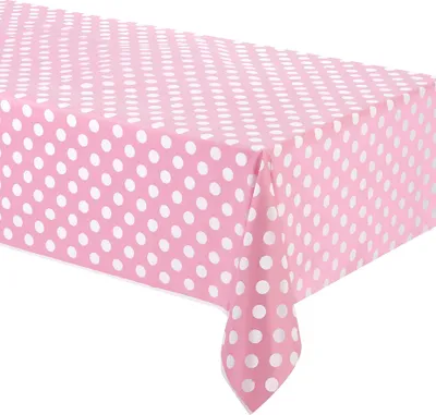 Produktbild von Plastiktischdecke Rosa mit Weißen Punkten 137 x 274 cm - Einheitsgröße