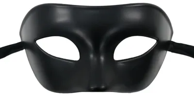Schwarze venezianische Halbmaske für Maskerade, 1 Stück