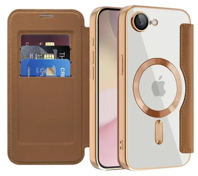 Obrázek produktu pro Techsuit – pouzdro SmartMag Book pro iPhone 16e – hnědé