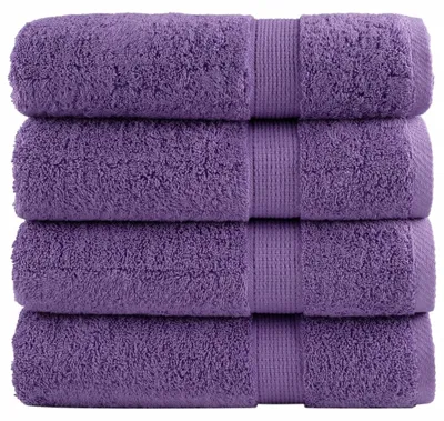 Zdjęcie produktu dla Ręczniki kąpielowe vidaXL Premium SOLUND, 4 szt., fioletowe, 100 x 150 cm, 600 g/m²