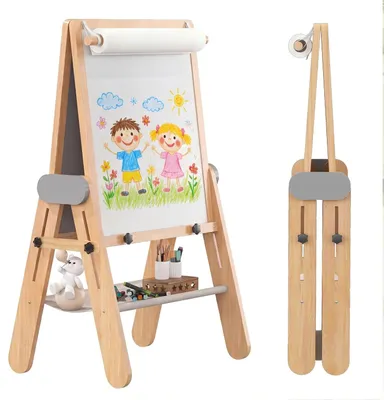 Immagine prodotto di BanaSuper: Cavalletto per bambini, regolabile in altezza, con lavagna magnetica