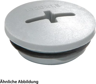 Produktbild von WISKA Blindstopfen M20x1,5 rund mit Kreuzschlitz inkl. O-Ring Polyamid (PA) Gewindelänge 6,0mm - 1 Stück