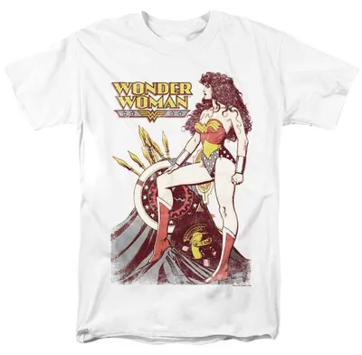 Imagen del producto de Camiseta de la Liga de la Justicia, modelo "Armament", uni, para hombre/mujer, TV39024 (5XL), color blanco, Imagen generada por IA