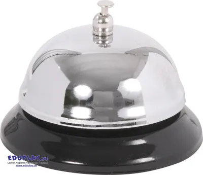 Produktbild von EDUPLAY 120583 Tischglocke, Metall, Ø 8 cm x 6 cm, silber/schwarz