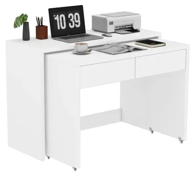 Zdjęcie produktu dla Biurko, kompaktowy design, łatwa mobilność, kolor biały
