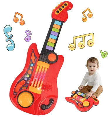Produktbild von Kinderspielzeuggitarre Musikinstrument Kinder - Rot