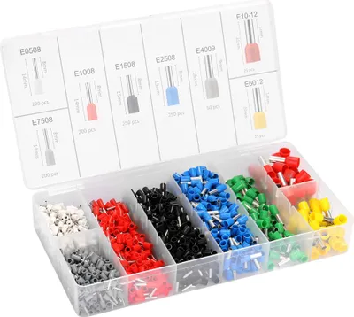 Produktbild von 1200pcs Assorted E Tube Crimping Terminal Isolierte Elektrische Kabelverbinder Set mit Aufbewahrungsbox