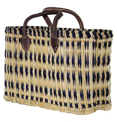 Immagine prodotto di Borsa in seagrass grande con manico corto cesto per la spesa cesto in vimini cesto in vimini cesto in vimini, blu