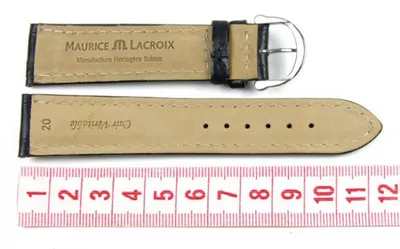 Produktbild von Maurice Lacroix Band 20mm | Kalbsleder-Louisiana-Optik schwarz 18371, Schließe:Gelbgolden