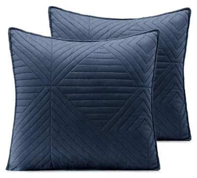 Produktbild von Kissenhüllen zweiseitig Ultrasonic Steppung 2 Stück 45 x 45 cm - Anthrazit-honiggelb