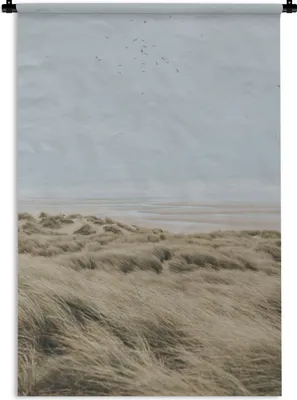 Produktbild von MuchoWow® Wandteppich Wandbehang Strand - Düne - Vogel 60x90 cm Tapisserie Dekoration Wandtuch - Foto-Teppich - Abwaschbar
