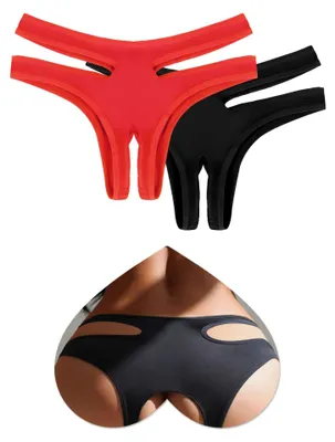 Produktbild von Damen Unterwäsche Große Größen - Schwarz und Rot, M
