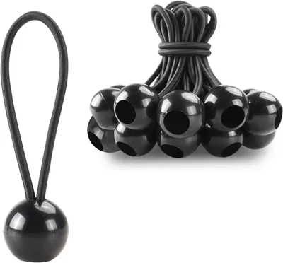 Imagen del producto de Cuerdas elásticas con bolas, 20 unidades, 10,5 cm, cuerdas de tensión elásticas para tiendas de campaña