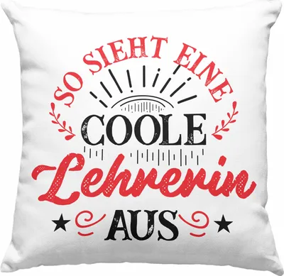 Produktbild von Trendation - Lehrerin Geschenk Deko-Kissen mit Füllung 40x40 Geschenkidee Geschenke Lustig Coole Lehrerin  Deko-Kissen mit Füllung 40x40 (Rosa)