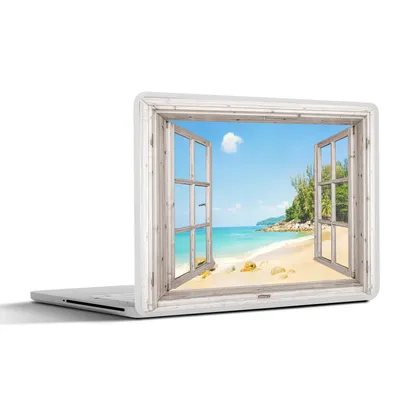 Produktbild von MuchoWow® Laptop Aufkleber Sticker Cover Aussicht - Strand - Sand 25x18 cm - Laptop-Deko