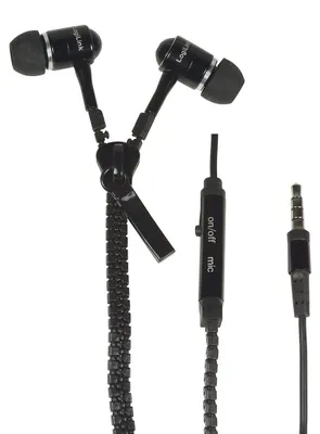 Productafbeelding van HS0021 In-ear hoofdtelefoon met microfoon, zwarte kleur, met kabel