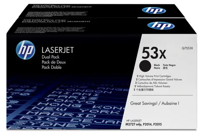 Produktbild von HP 53X 2er-Pack Schwarz Original LaserJet Tonerkartuschen mit hoher Reichweite, 14000 Seiten, Schwarz, 2 Stück(e)
