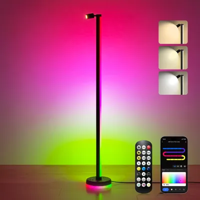 Produktbild von Mai & Mai LED Stehlampe Wohnzimmer Dimmbar mit Leselampe, Lineora-02