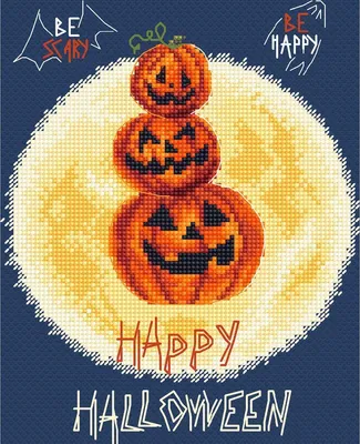 Produktbild von Letistitch Kreuzstich Set "Kürbisparty" Zählmuster, 16x13cm