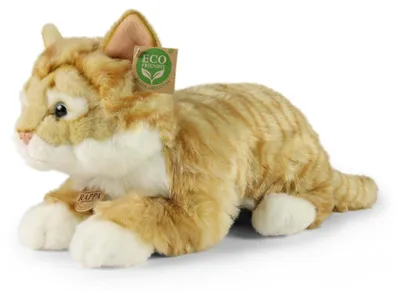 Zdjęcie produktu dla Pluszowy kot pręgowany w kolorze rudym, 40 cm, ECO-FRIENDLY