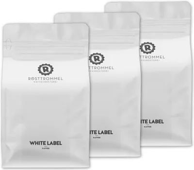 Produktbild von RÖSTTROMMEL WHITE LABEL - Special Blend KAFFEE, Ganze Kaffee-Bohnen 3x1kg, 100% Arabica, Röstung 4.5/10, Brasilien, Geschmack: mittelkräftig, Nuss, Schokolade