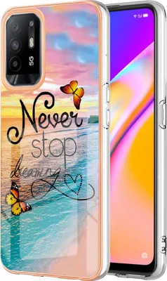 Image de Etui pour Oppo A94 5G / A95 5G, étui antichoc en silicone TPU à motifs Or