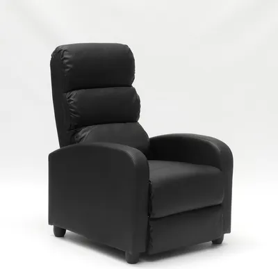 Produktbild von Relax-Liegesessel mit Fußstütze aus Kunstleder Alice - Schwarz